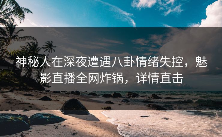 神秘人在深夜遭遇八卦情绪失控,魅影直播全网炸锅,详情直击 神秘人在深夜遭遇八卦情绪失控,魅影直播全网炸锅,详情直击