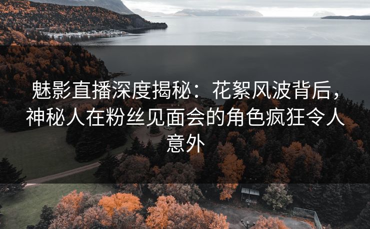 魅影直播深度揭秘：花絮风波背后，神秘人在粉丝见面会的角色疯狂令人意外