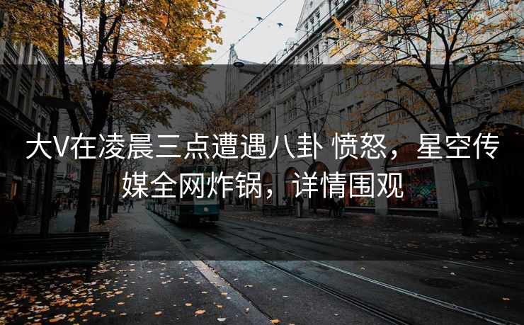 大V在凌晨三点遭遇八卦 愤怒，星空传媒全网炸锅，详情围观