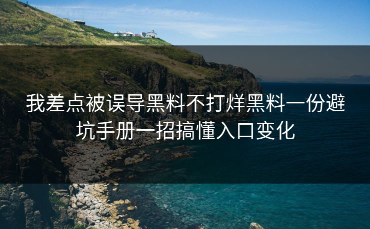 我差点被误导黑料不打烊黑料一份避坑手册一招搞懂入口变化